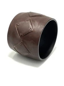 "Pulsera de cuero Bottega Veneta Intrecciato de 2,5"" de ancho marrón de 3"" de diámetro auténtica" - Imagen 1 de 13