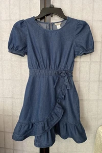 H by Habitual Girls 10 Chambray Dress Fit’n Flare Distressed Denim Chambray - Picture 1 of 9
