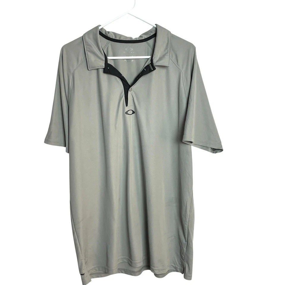 Oakley Golf Polo Shirt Mens XL Gray Logo Regular Fit Short Sleeve Active Peru - Image 1 of 4