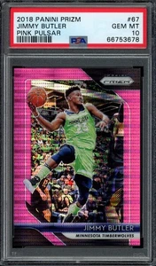 2018 Prizm #67 JIMMY BUTLER Pink Pulsar #/42 PSA 10 Gem Mint Timberwolves - Picture 1 of 2