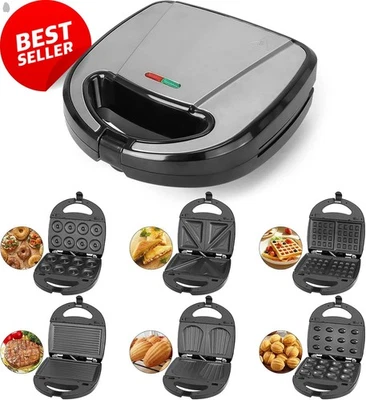 ZREE 6-in-1 Multifunktionsgerät Sandwich maker Toaster Waffeleisen Toast Panini Grill