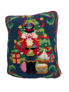 Vintage 1994 Lillian Vernon Nuckcracker Needle Point Pillow Red Backside Wool - Picture 1 of 7