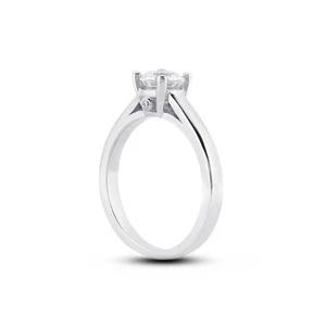 2.32 Carat E-I1 Round Cut Natural Certified Diamonds 950 Plat. Side Stone Ring - Picture 1 of 3