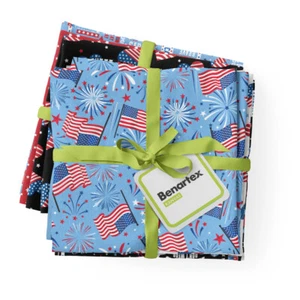 Benartex True Hero Fat Quarter Bundle (15) ~ Patriotic USA America Flag Fabric - Picture 1 of 17