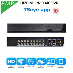 CCTV DVR 8MP 4K 16 Channel Video Recorder Hard Drive For Camera System +1TBHDD - Picture 1 of 7