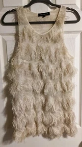 Whitney Eve Chevron Fringe Tunic Tank Top 2 Sleeveless Boho Festival Y2K - Picture 1 of 5