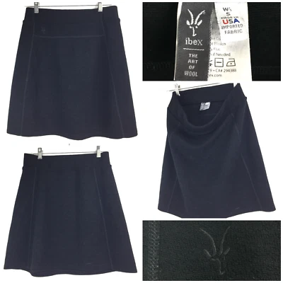 Saia Ibex Feminina Pequena (30 na Cintura) Preta ZQ Lã Merino Elástica Linha A - Imagem 1 de 4