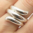 925 Sterling Silver Vintage Ribbed Ring Size 8 3/4
