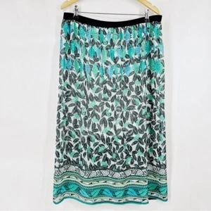 J.Jill Größe Medium elastische Taille Pull-On Farn Blätter Print gefüttert Maxirock Sommer - Bild 1 von 7