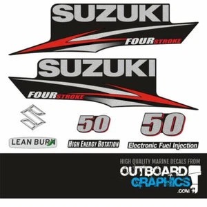 Suzuki DF50 50hp four stroke outboard engine decals/sticker kit - Bild 1 von 4