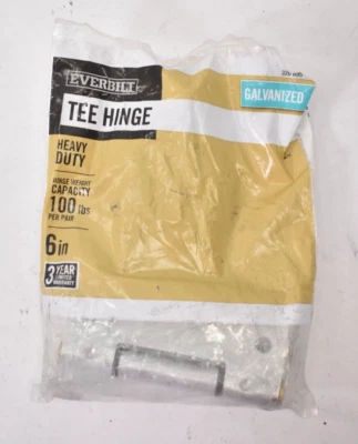 Everbilt Tee Hinge 6" Heavy Duty 100 lbs Capacity 2 Pack Set Galvanized Steel - Image 1 of 4