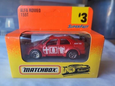 MATCHBOX - ALFA ROMEO 155 T [RED] CAR NEAR MINT VHTF CARD GOOD COMBINED POSTAGE  - Image 1 of 4