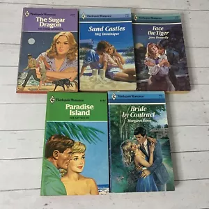 Vintage 80's Harlequin Romance Novels Lot of 5 Paperback Books Mixed Lot 2 - Picture 1 of 8