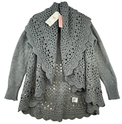 Cárdigan suéter acampanado cuello M chal tejido abierto de ganchillo para mujer Romeo y Julieta Foto 1 de 4