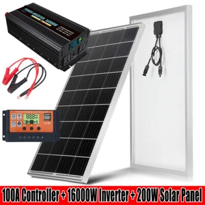 16000W Solar Panel Kit Solar Power Inverter Generator 100A Home 110V Grid System - Picture 1 of 37