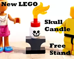 New LEGO Skull Flaming Candle FREE GROOVY Stand Halloween Decoration Haunted - Picture 1 of 1
