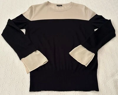 Suéter de seda AKRIS cachemir morera talla 8 manga larga puños de seda extraíbles $1200 Foto 1 de 4