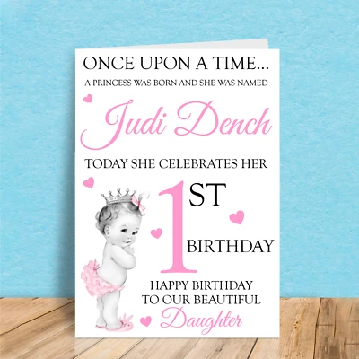 CRAFTMONK 1st Birthday Card For Granddaughter Daughter Sister Niece Baby Personalised Card