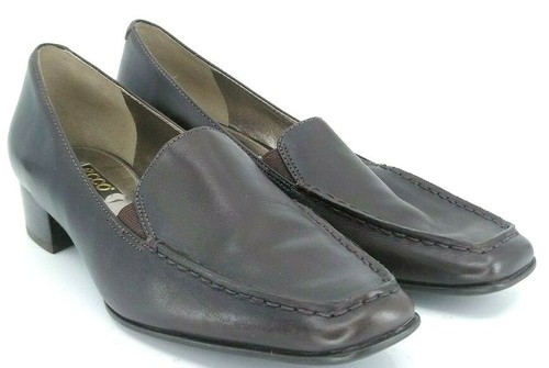 ECCO Pump Donna EUR 39 US 8 8 5 marrone pelle grembiule punta tacco a blocco