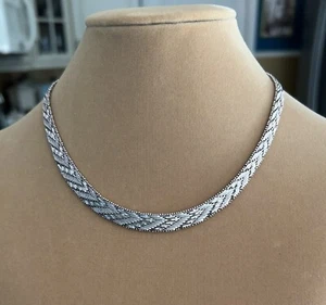 Sterling Silver 925 Italy Thick Riccio Chain Necklace 17.75in 34 Gr - Picture 1 of 5