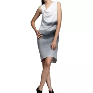 Vestido Helmut Lang con cambio de haz sin mangas alto bajo mediodi 10 M escala gris nuevo con etiquetas - Imagen 1 de 11