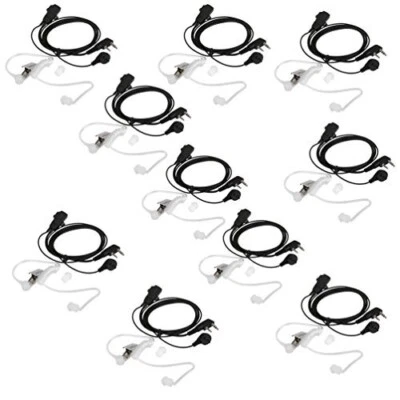 10pcs Earpiece Headset with PTT Microphone for Kenwood HYT Puxing Wouxun Baofeng - Image 1 of 4