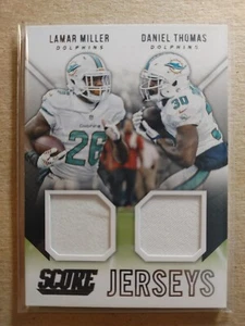 2015 Score Dual Jerseys Miami Dolphins Daniel Thomas/Lamar Miller - Bild 1 von 2