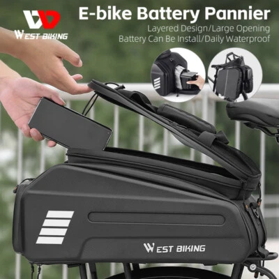 WEST BICKING водонепроницаемый E-велосипед аккумулятор велосипед корзина жесткий чехол велосипед сумка черный - Изображение 1 из 4