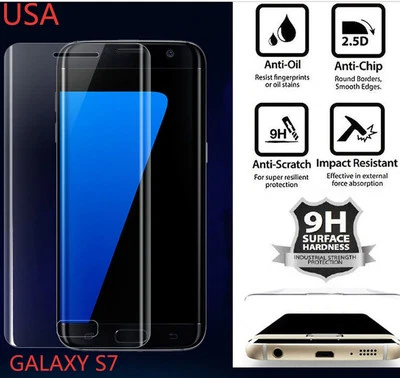 PROTECTOR DE PANTALLA DE TELÉFONO DE VIDRIO TEMPLADO TRANSPARENTE CURVADO COMPLETO PARA SAMSUNG GALAXY S7 EDGE Foto 1 de 4