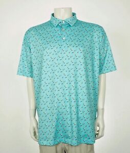 Peter Millar Summer Comfort Fly Fishing UV Golf Polo Shirt Mens XL