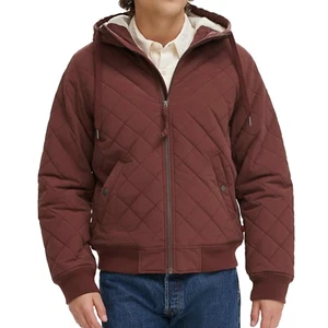 Levi's Herren Rautenstepp Hoody Bomber mit Sherpa Futter Burgund XL, 2XL - Bild 1 von 12