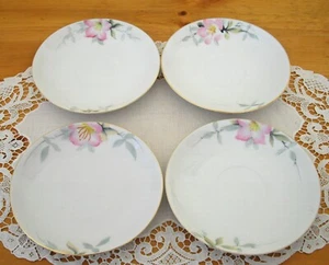 Platillos de flores rosas Noritake AZALEA Lite vintage pintados a mano Japón ~ Juego de 4 - Imagen 1 de 10