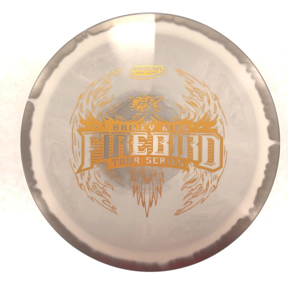 DISC GOLF INNOVA HAILEY KING TOUR SERIES HALO STAR FIREBIRD 173-5g GREY W/ GOLD - Image 1 of 1
