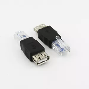 10 pz RJ45 maschio a USB A femmina presa LAN rete router Ethernet adattatore spina - Foto 1 di 6