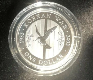 2003 Australia $1 Korean War Commemorative Silver Dollar - Picture 1 of 2