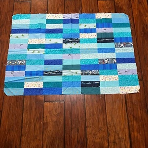 Unfinished Quilt Top Kids Mermaid Fish Penguins Frogs Jacks 41”x28” - Picture 1 of 9