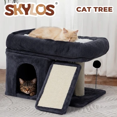 Skylos Cat Tree Tower Big Perch Bed Spacious Condo with Sisal Scratching Post