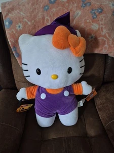 NUOVO CON ETICHETTE Peluche Hello Kitty Enorme 22" Alto Halloween Strega Greeter - Foto 1 di 8