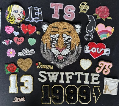 BIG LOT Taylor Swift embroidered Iron on patches Swiftie Necklace Unique Set T9 - Image 1 of 4