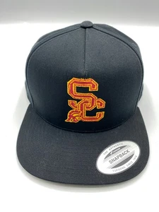 Travis Scott Cactus Jack USC Embroidered Black Graphic Snapback Hat Cap One Size - Picture 1 of 7
