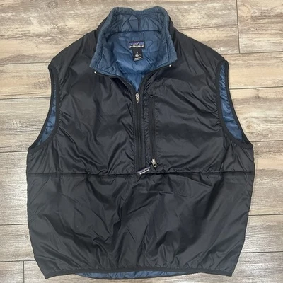 90s Patagonia Puffball Vest Large Black 1996 USA Vintage Rare Ripstop Zip Mens - Image 1 of 4