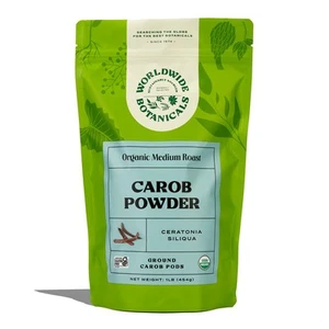 Polvo de algarroba orgánica, tostado medio - 1 lb - alternativa de cacao sin cafeína -... - Imagen 1 de 7