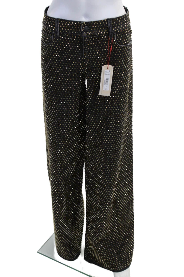 Alice + Olivia Women Black Mid-Rise Jeans Button Closure Size 25 - Image 1 of 4