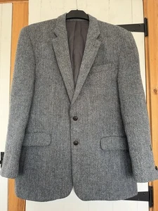 Harris Tweed EWM Woll Blazer Sakko Regular Grau Herren Gr. 40 *Ärmelreparatur*  - Bild 1 von 12