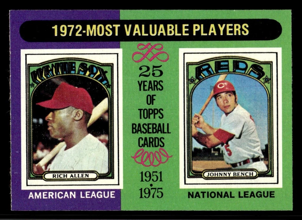 Topps Baseball 1975 1972 MVPs (Rich Allen/Johnny Bench) MVP #210 casi nuevo/como nuevo Foto 1 de 1