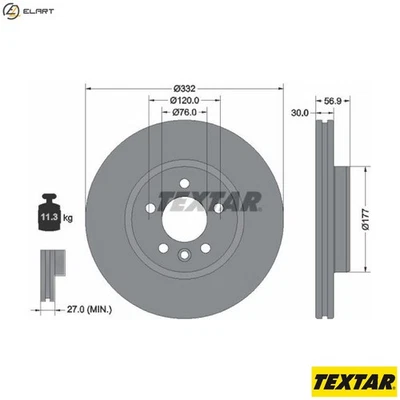 2x BRAKE DISC 92307705 FOR VW DDXB/DDXE/DDXA/DDXC 3.0L 6cyl AMAROK - Image 1 of 4
