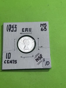 1953NSF Canadian 10c Dime .8 Silver Elizabeth II AG TRENDING AT $10 - Picture 1 of 3