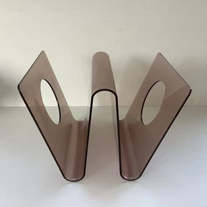 Porte Revue Plexiglass Fumé Michel Dumas années 70 Roche Bobois - Picture 1 of 9