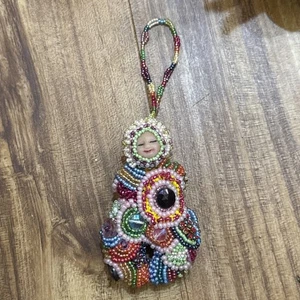 Perlen Kunst Puppe Prinzessin Göttin Handarbeit Ornament - Bild 1 von 5