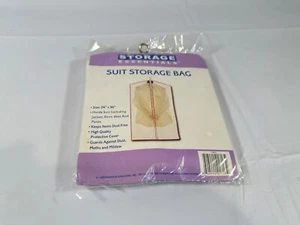 BOLSA DE ALMACENAMIENTO DE TRAJE de plástico Storage Essentials con cremallera 24" x 36" blanca con cremallera blanca - Imagen 1 de 2